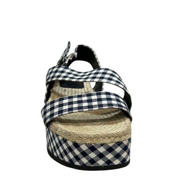 Rag & Bone Checkered Gingham Ankle Strap Megan Platform Sandals 7.5 Blue White - Picture 6 of 16